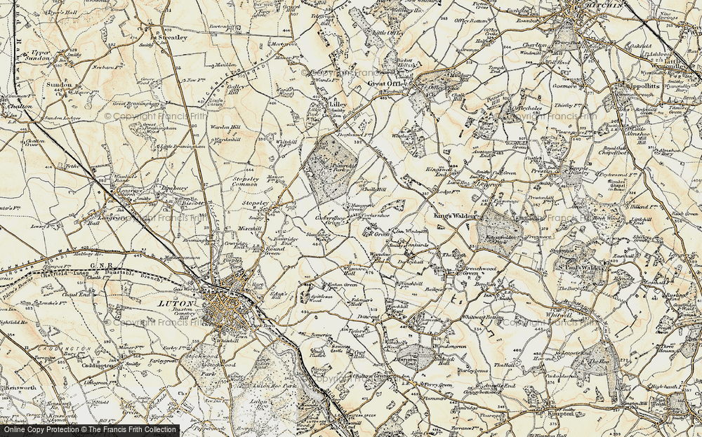 Old Map of Cockernhoe, 1898-1899 in 1898-1899