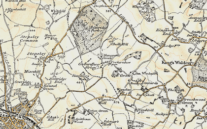 Old map of Cockernhoe in 1898-1899