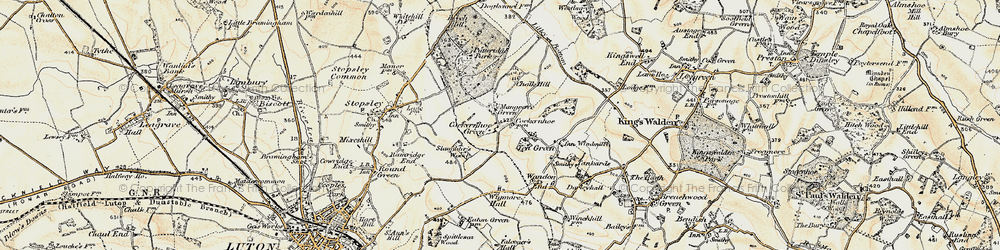 Old map of Cockernhoe in 1898-1899