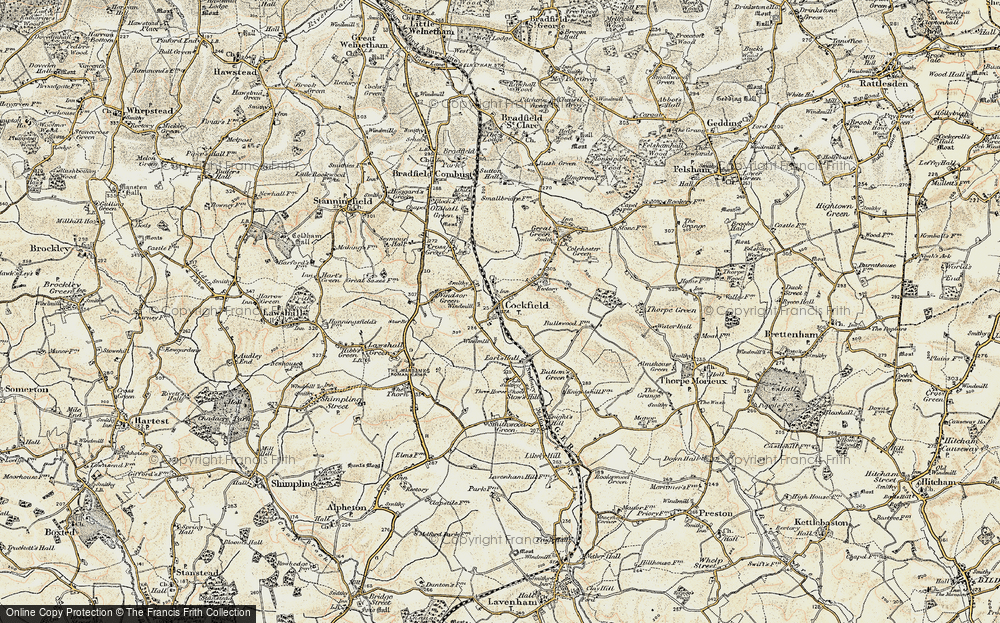 Old Map of Cockfield, 1899-1901 in 1899-1901