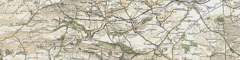 Old map of Cockfield in 1903-1904