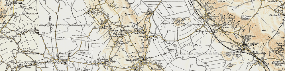 Old map of Cocklake in 1899-1900