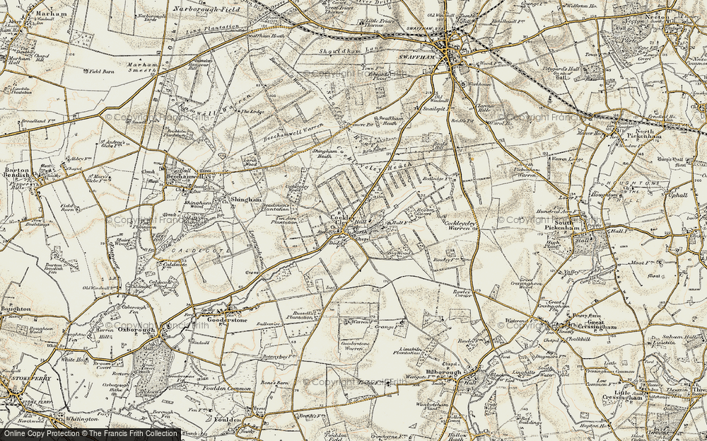 Old Map of Cockley Cley, 1901-1902 in 1901-1902