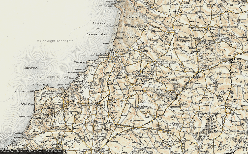 Old Map of Cocks, 1900 in 1900
