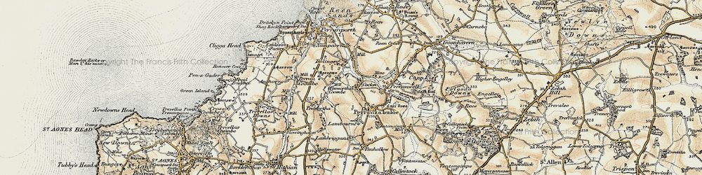 Old map of Cocks in 1900