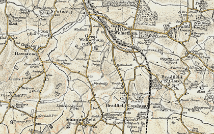 Old map of Cocks Green in 1899-1901