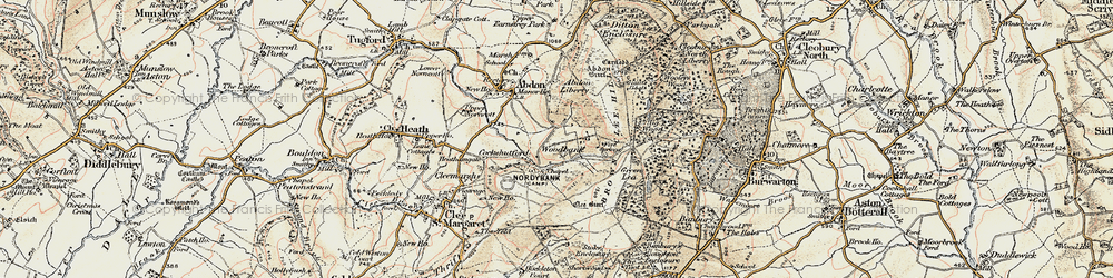 Old map of Brown Clee Hill in 1901-1902