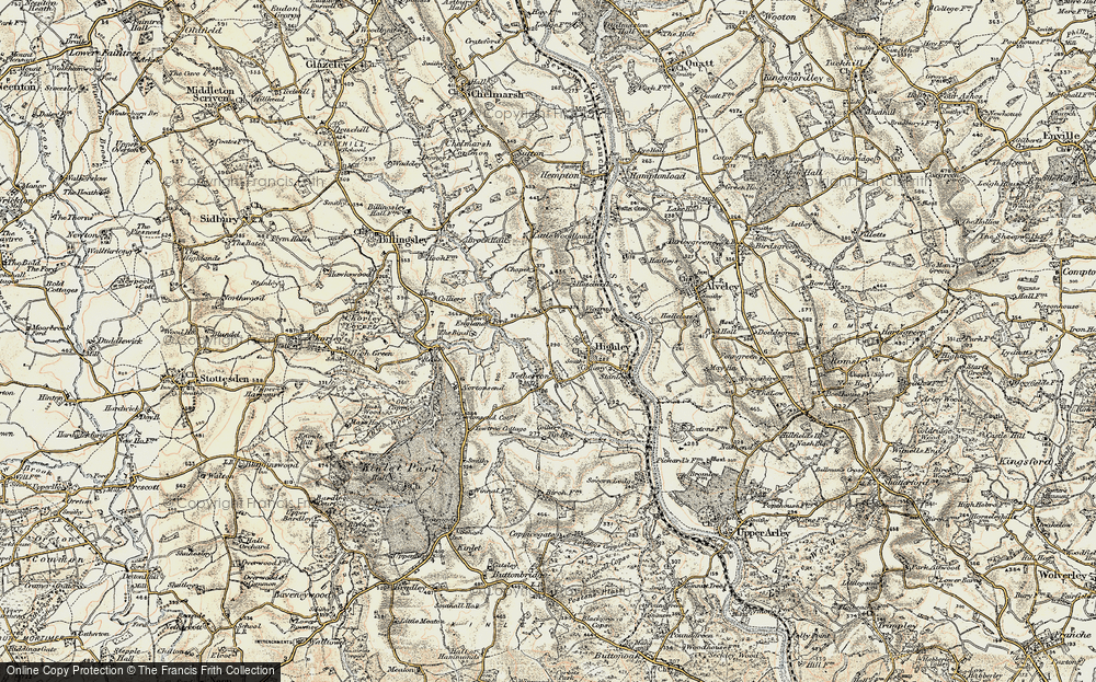 Old Map of Historic Map covering Bind, The in 1901-1902