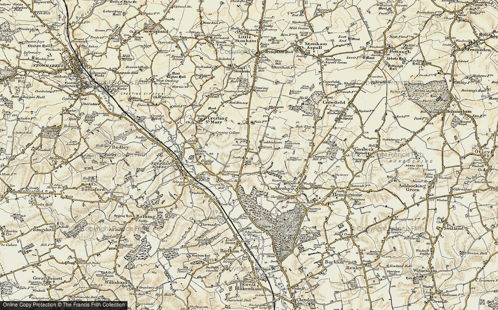 Old Map of Coddenham Green, 1898-1901 in 1898-1901
