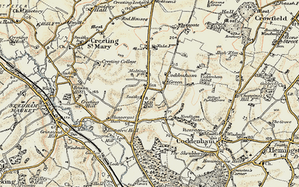 Old map of Coddenham Green in 1898-1901