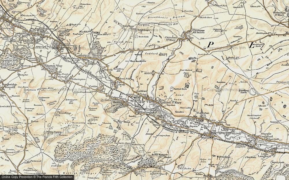 Old Map of Codford, 1897-1899 in 1897-1899