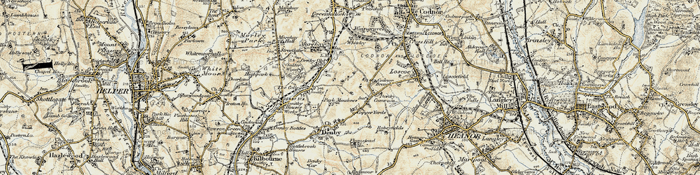 Old map of Codnor Breach in 1902