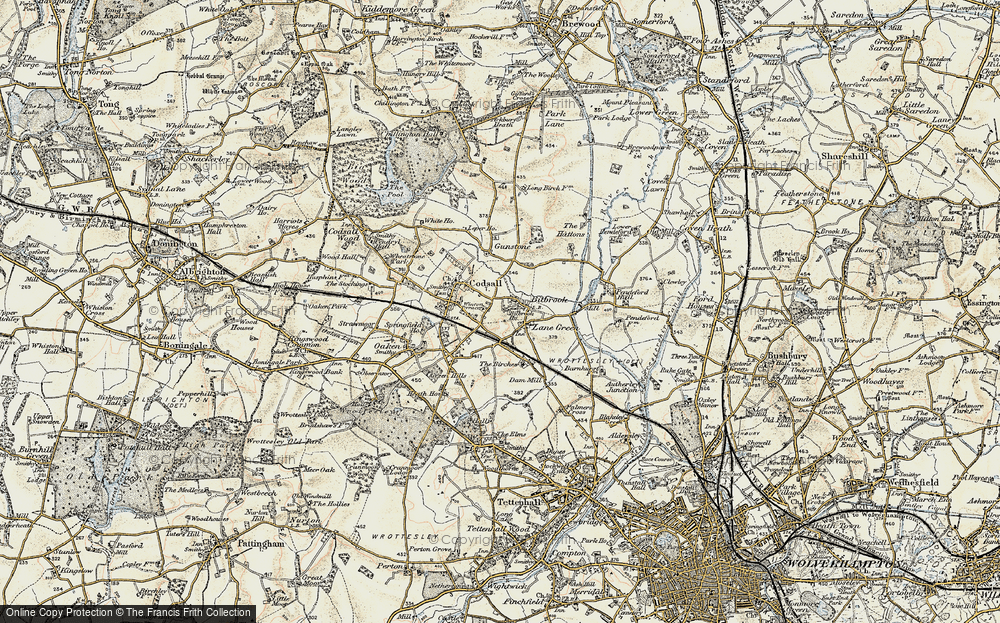Old Map of Codsall, 1902 in 1902