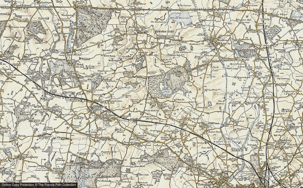 Old Map of Codsall Wood, 1902 in 1902