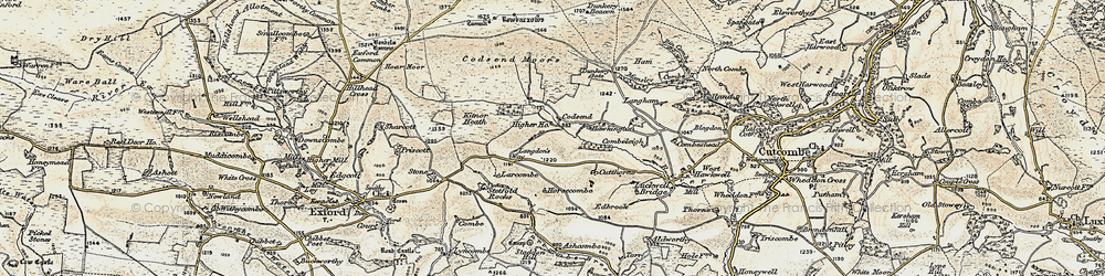 Old map of Lang Combe in 1900