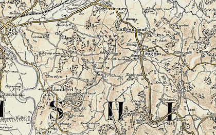 Old map of Coed Cwnwr in 1899-1900