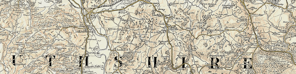Old map of Coed Cwnwr in 1899-1900