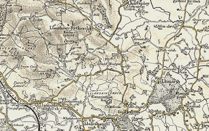 Old map of Coed Morgan in 1899-1900