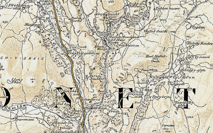 Old map of Afon Serw in 1903