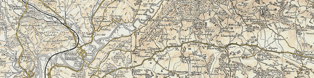 Old map of Kemeys Inferior in 1899-1900