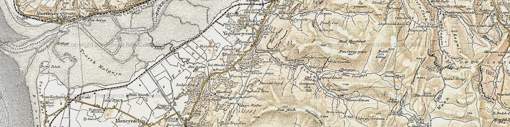 Old map of Ynys Greigiog in 1902-1903