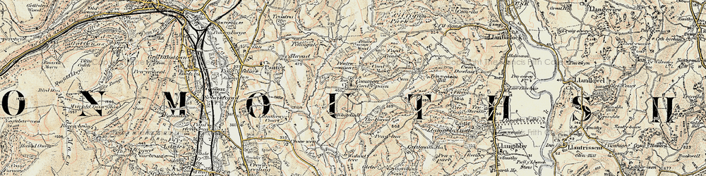 Old map of Coed-y-paen in 1899-1900