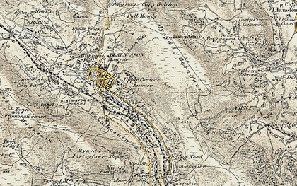 Old map of Coedcae in 1899-1900