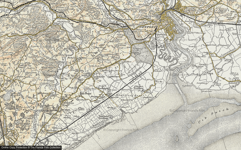 Old Map of Historic Map covering Duffryn in 1899-1900