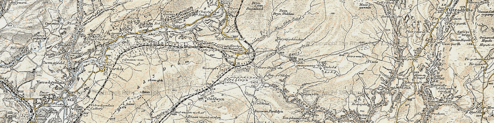 Old map of Coelbren in 1900-1901
