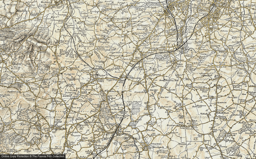 Old Map of Cofton Common, 1901-1902 in 1901-1902