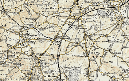 Old map of Cofton Common in 1901-1902