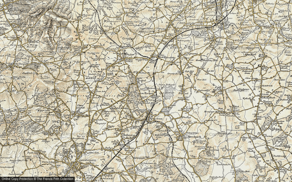 Old Map of Cofton Hackett, 1901-1902 in 1901-1902