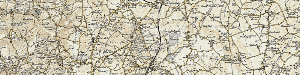 Old map of Cofton Hackett in 1901-1902