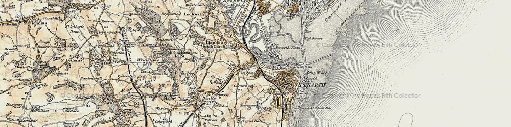 Old map of Cogan in 1899-1900