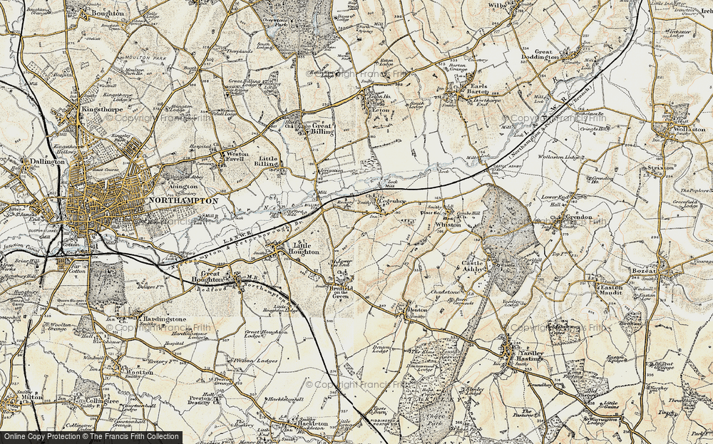 Old Map of Cogenhoe, 1898-1901 in 1898-1901