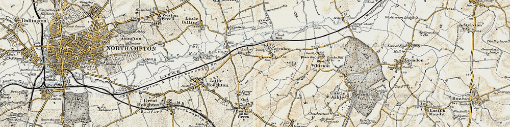 Old map of Cogenhoe in 1898-1901