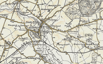 Old map of Cogges in 1898-1899