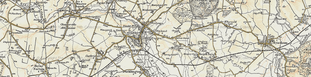 Old map of Cogges in 1898-1899