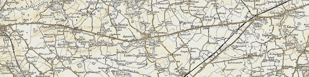 Old map of Coggeshall in 1898-1899