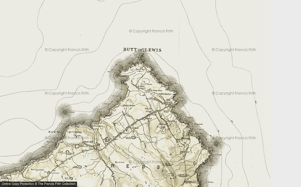 Old Map of Coig Peighinnean, 1911 in 1911