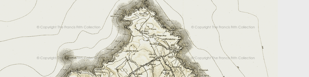 Old map of Coig Peighinnean in 1911