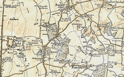 Old map of Cokenach in 1898-1901