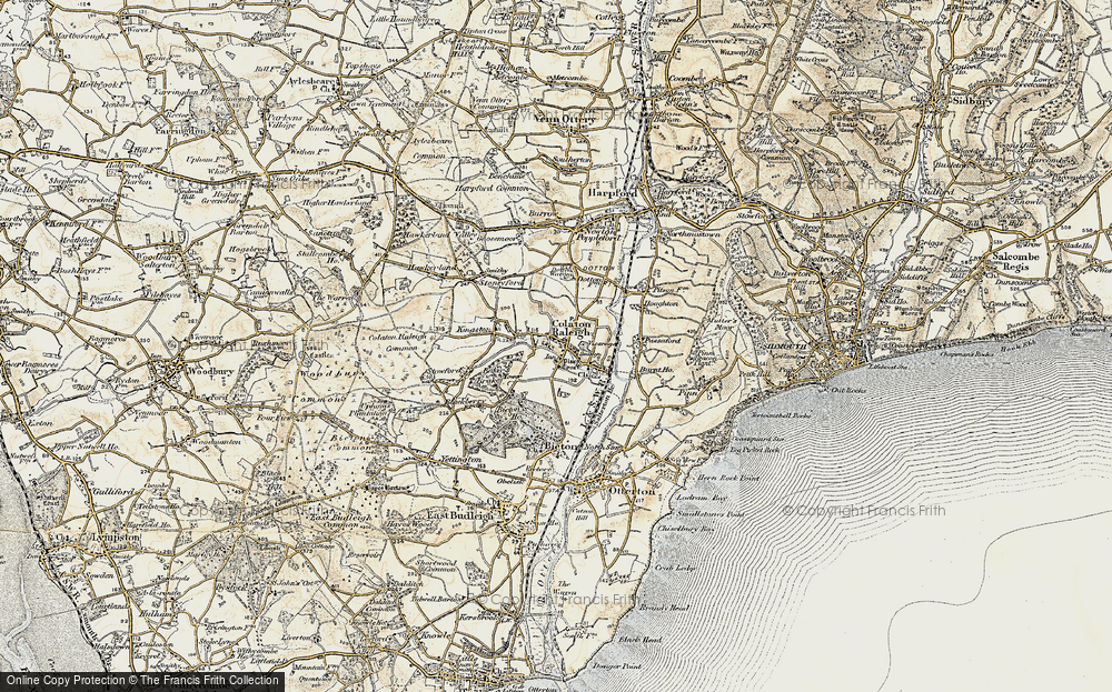 Old Map of Colaton Raleigh, 1899 in 1899