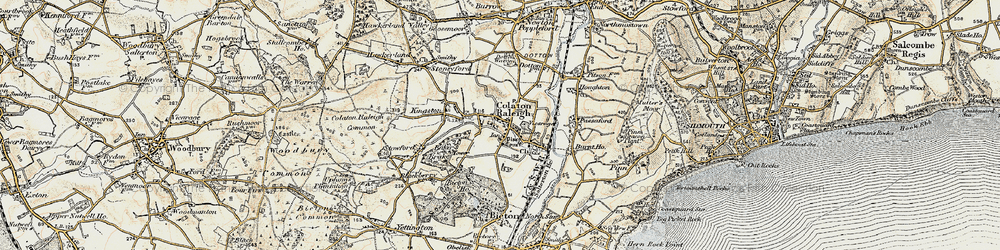 Old map of Colaton Raleigh in 1899