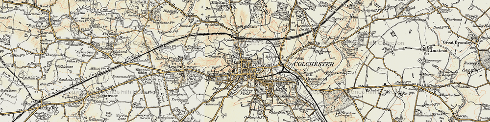 Old map of Colchester in 1898-1899