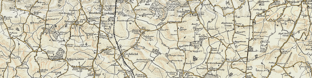 Old map of Colchester Green in 1899-1901