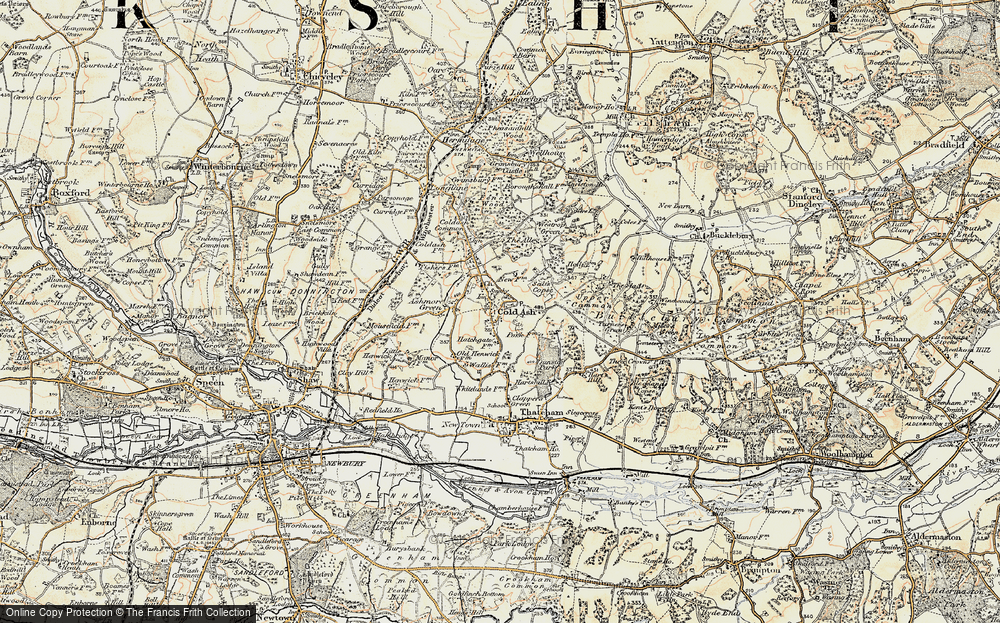 Old Map of Cold Ash, 1897-1900 in 1897-1900