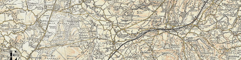 Old map of Cold Ash Hill in 1897-1900