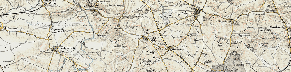 Old map of Winwick Warren in 1901-1902