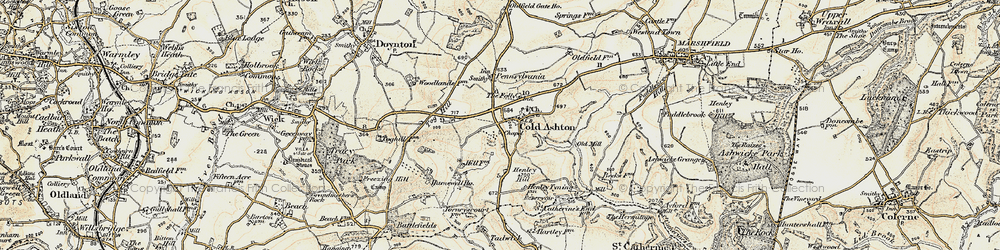 Old map of Cold Ashton in 1899